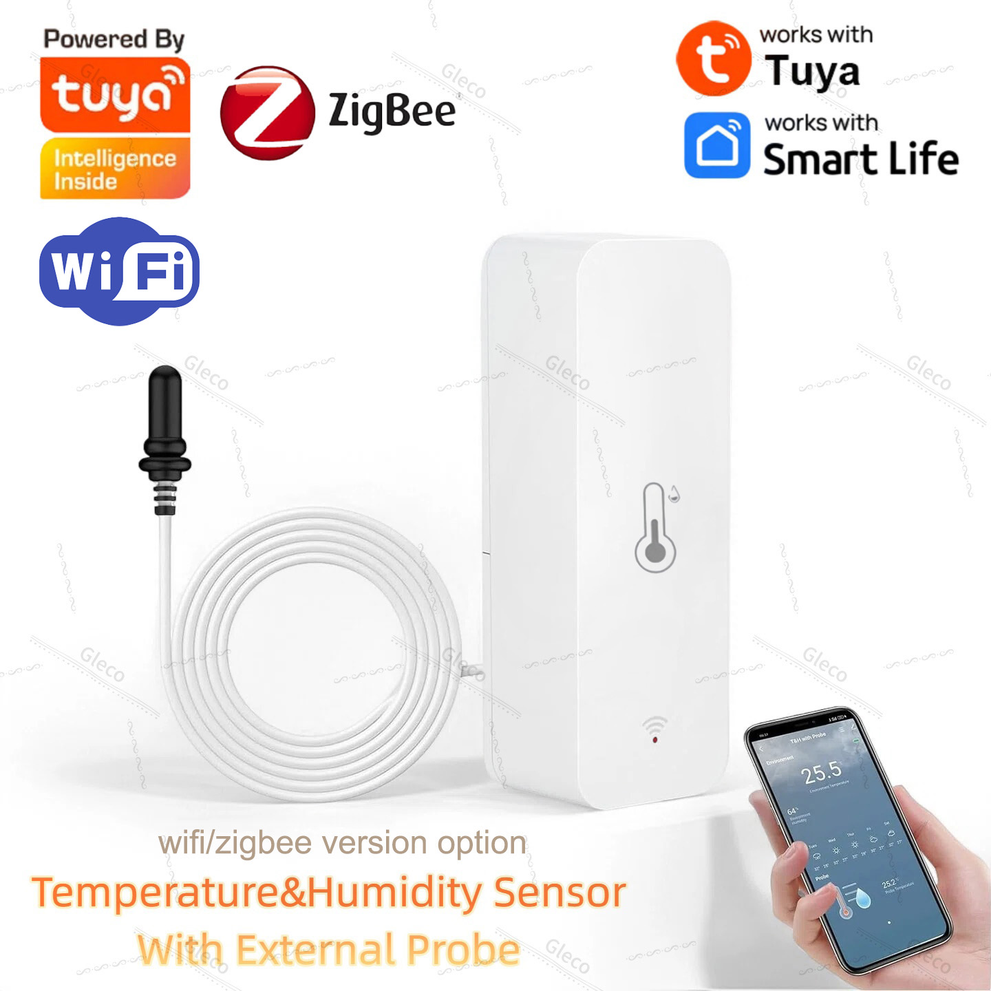 Aquaponics Fish Tank - Tuya Wifi Zigbee temperatuur- en vochtigheidssensor