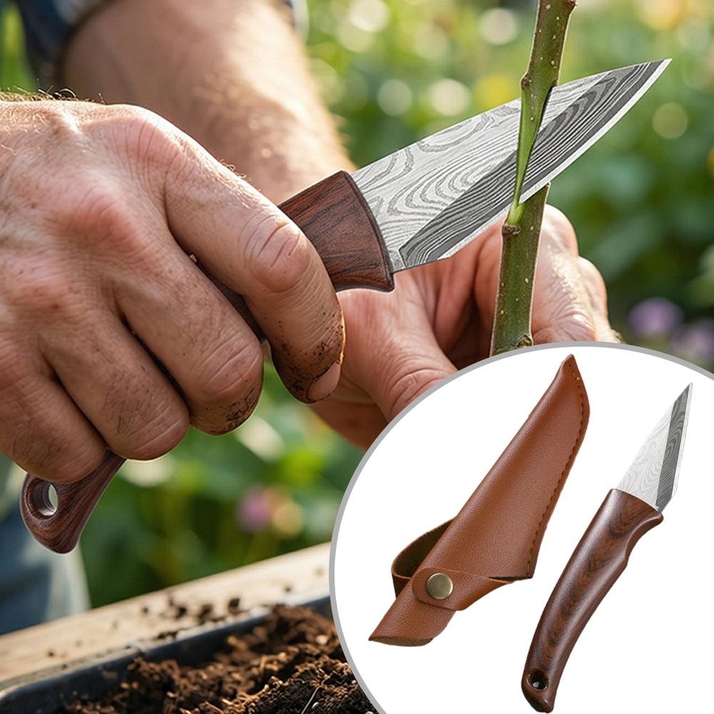 Houten handvat entmes met lere - Harvest Knife Garden recensie en prijs
