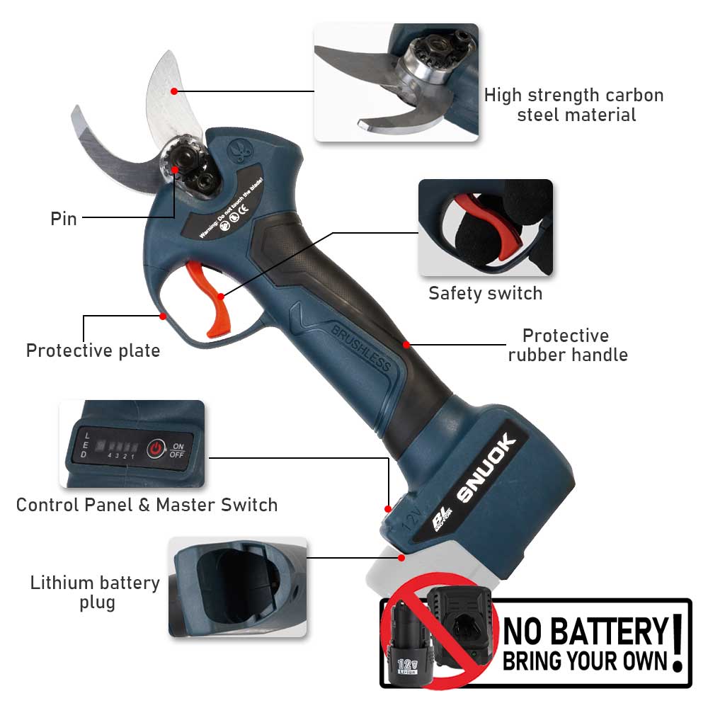 SNUOK 12V Borstelloze Elektris - Gardening Tools Scissors recensie en prijs